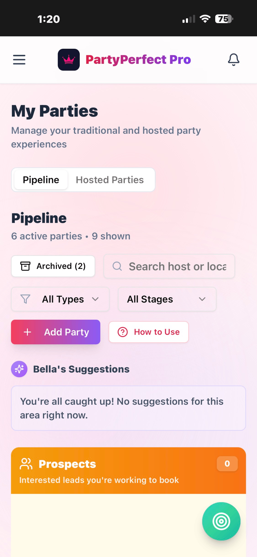 PartyPerfect Pro Party Pipeline